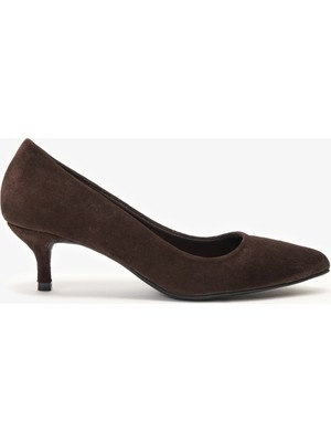 Louis Cardy Kamino Kahverengi Süet Deri Kadın Topuklu Ayakkabı