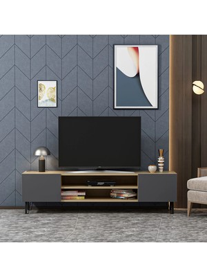 Lagomood Ay Bloom Tv Ünitesi Meşe Antrasit