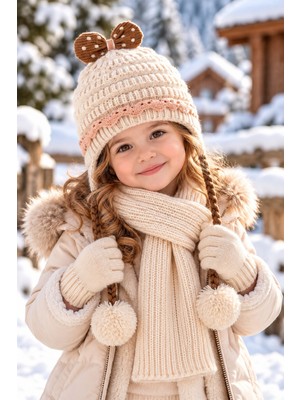 Miniko Kids Kitti 26160-05 Kız 1-4 Atkı Bere Eldiven Set