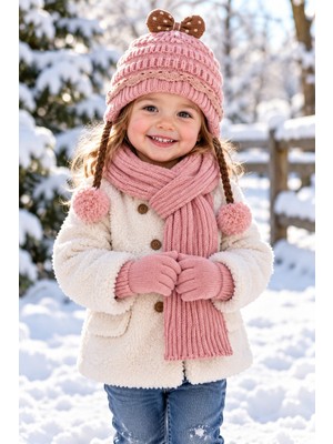 Miniko Kids Kitti 26160-05 Kız 1-4 Atkı Bere Eldiven Set