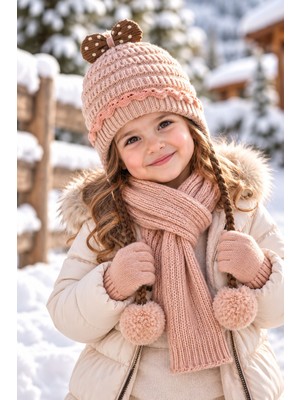 Miniko Kids Kitti 26160-05 Kız 1-4 Atkı Bere Eldiven Set
