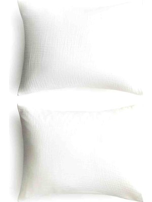 Textile Dünyası 4 Katlı Müslin 2 Adet Yastık Kılıfı Kapaklı 50X70 %100 Pamuk