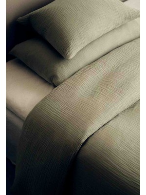 Textile Dünyası 4 Katlı Müslin 2 Adet Yastık Kılıfı Kapaklı 50X70 %100 Pamuk