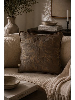 Needle Royal Kahve Kırlent Kılıfı (45X45)