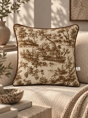 Needle Patina Kahverengi Kırlent Kılıfı (45X45)