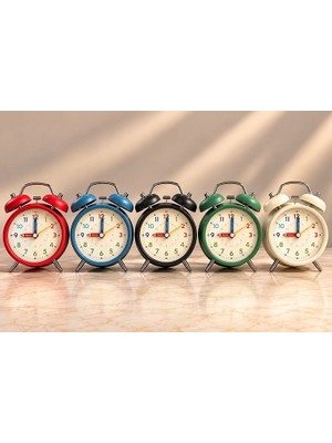 Atlasnua Metal Çift Zilli Çalar Saat ALK6456