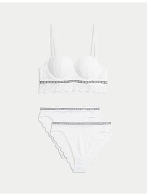 Marks & Spencer Dantelli Bralet ve 2'li Külot Seti