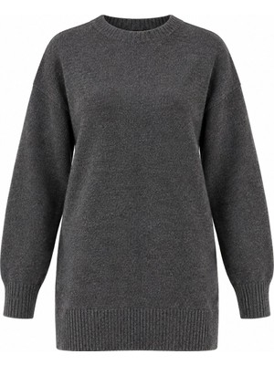 Laluvia Antrasit Basic Triko Kazak - 2Y04595