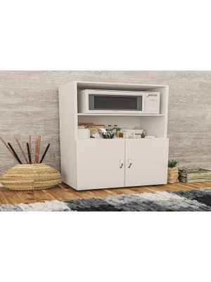Vivense Mikrodalga Mini Fırın Dolabı, 2 Kapaklı, Beyaz