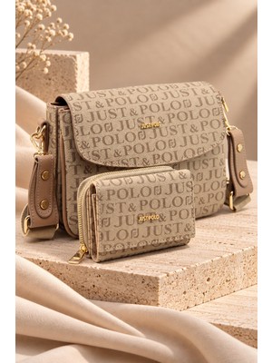Just Polo Vizon/vizon Yeni Sezon Kolon Askılı 4 Bölmeli Kadın Omuz Çantası 25X15CM
