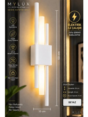 Mylüx Aydınlatma Mylüx Beyaz Kirpi Duvar Apliği – Modern Dekoratif Iç Mekan Aydınlatma