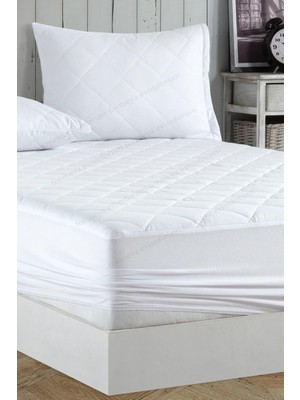 Odea Tr Bella Benita Beyaz KAPITONE%100 Pamuk Lastikli Çarşaf Takımı (2 Yastık Koruyucu Dahil), 160X200