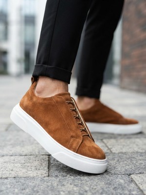 11boa BA0581 Erkek Sneaker Günlük Casual Spor Ayakkabı Taba Beyaz Taban