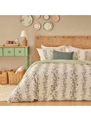 Odea Tr %100 Pamuk Ranforce Julia King Size Nevresim Seti Yeşil (240X220 Cm)