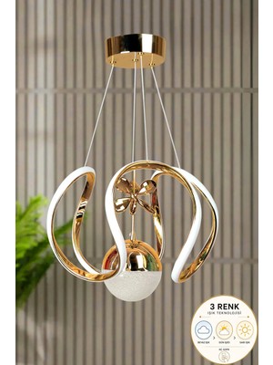 Mylüx Aydınlatma Peru Model Gold Kaplama Metal Salon Mutfak Oturma Yatak Odası Modern LED Sarkıt Avize