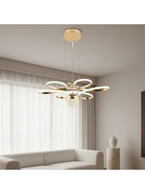 Mylüx Aydınlatma Yonca Modern Gold Avize Yatak Odası - Hol - Salon