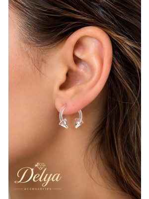 Delya Accessories Şeffaf Antialerjik Dudak,kulak ve Burun Piercing I 4 Adet