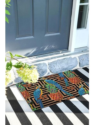 Odea Tr Papağan Kapı Önü Paspası Dekoratif Kapı Paspası Dış Mekân Paspas Ev Içi Paspası 45X70CM