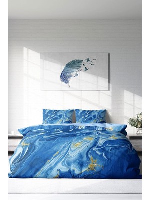 Odea Tr Çift KIŞILIK%100 Pamuk Saten Nevresim Takımı Bluedream - 200X220 Cm, MONOHOME64549
