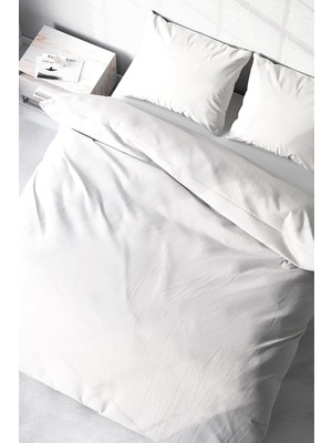 Odea Tr King Size Beyaz Lux Pamuk Ranforce Çift Kişilik Nevresim Takımı, Monohomeluxcknt