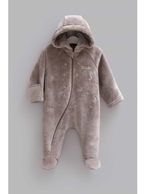 Odea Tr Premium Erkek Bebek Peluş Kapüşonlu Tulum