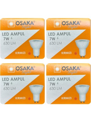 Odea Tr LED Ampul 7W, GU10 Duylu, Kırmızı Işık, 630 Lm, 4 Adet