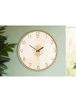 Vivense Muyika Pino Linda Gold Metal Kasa Duvar Saati 47 cm