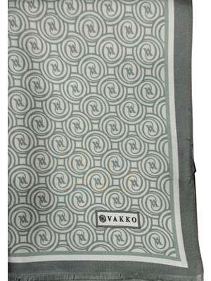 Vakko Tivil Monogram Şal 41407-Açık Yeşil