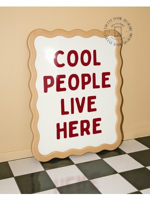 Des Vu Print Cool People Live Here Poster, Çerçevesiz Pinterest Temalı Poster