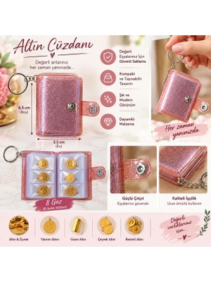 Madame Naturel Anahtarlıklı Altın Birikim Cüzdanı & Mini Vesikalık Cüzdanı