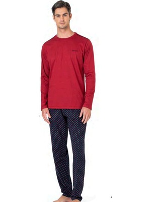 Pierre Cardin 6099 Erkek Gri Uzun Kollu Bisiklet Yaka Pijama Takımı