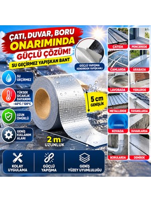 Burada Bulabilirsin 2 mt Yüksek Sıcaklık Dayanan Su Geçirmez Çatı Duvar Çatlak Onarıcı Yapışkan Bant Folyo 5 cm