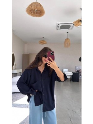 Yaren Co. Kadın Oversize Cepli , Ayrobin Gömlek
