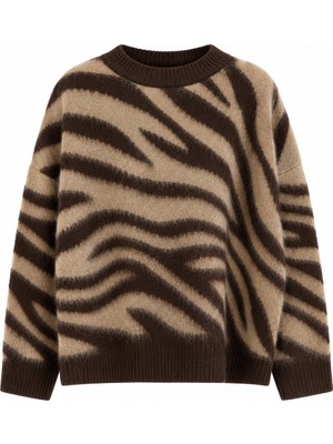 Laluvia Kahverengi Zebra Desen Kazak - 1250