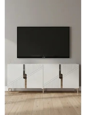 Vivense Evva Konsol ve Tv Sehpası Beyaz Silver 180 cm KA1828BS