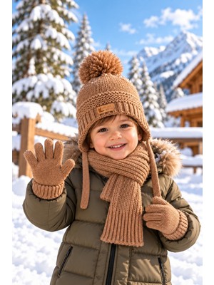 Miniko Kids Kitti 26160-07 Erkek 1-4 Atkı Bere Eldiven Set