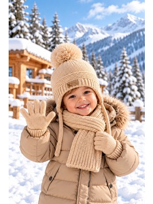 Miniko Kids Kitti 26160-07 Erkek 1-4 Atkı Bere Eldiven Set