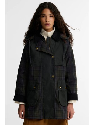 Barbour Elsie Casual Ceket TN11 Shadow Classic Dk Fern Mixed Tartan