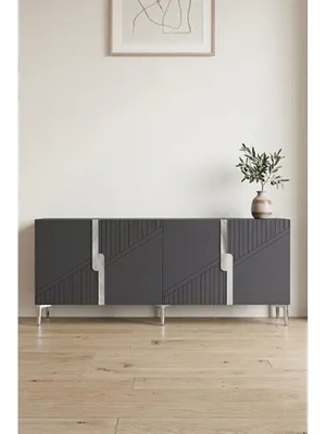 Vivense Evva Konsol ve Tv Sehpası Antrasit Silver 150 cm KA1528AS