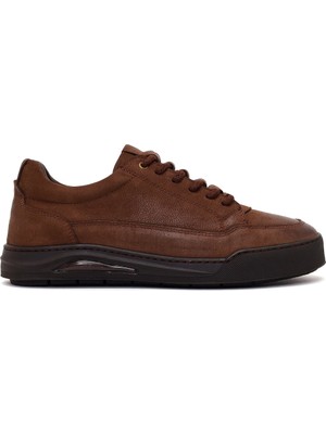 Derimod Erkek Kahverengi Bağcıklı Kalın Tabanlı Nubuk Deri Casual Sneaker WM780017DN