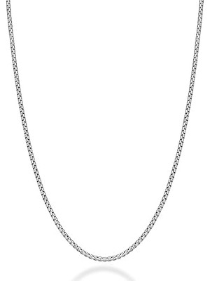 Brf Store Fineveil Aee® Erkek Çelik Kolye Paslanmaz Gümüş Renk Iç Içe Geçmeli 3/4/5mm Arnavut Örme Asansör Uni