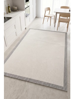 Merinos Sisal Modern Salon Mutfak Balkon Koridor Halı Krem-Gri 79266-95 (Özel Ölçü)