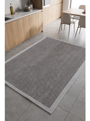 Merinos Sisal Modern Salon Mutfak Balkon Koridor Halı Krem-Gri 79271-91 (Özel Ölçü)