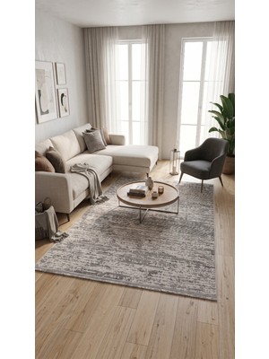 My Evilla Saten Halı Modern Kaymaz Tabanlı Yıkanabilir Salon Oturma Odası Halısı Düz Çizgi Desen