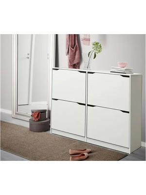 Vivense Dekorex 4 Bölmeli Ayakkabılık, Beyaz, AYK102