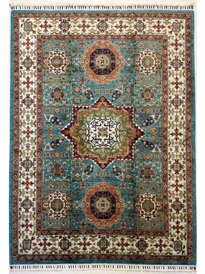 El Dokuma Afgan Halı Memlook Desenli Kök Boya 150  x 204  cm