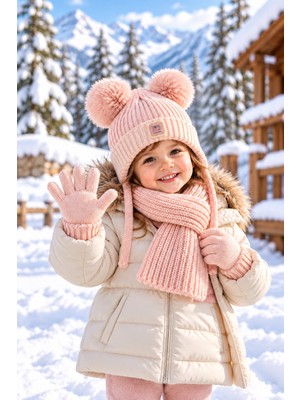 Miniko Kids Kitti 26160-04 Kız 1-4 Atkı Bere Eldiven Set