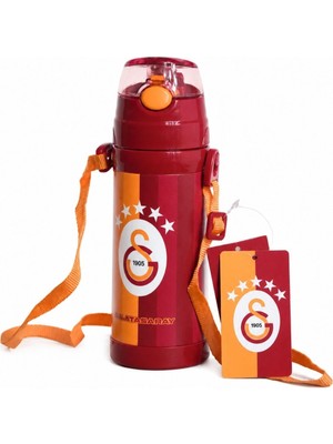 Me Team Galatasaray Lisanslı Çelik Matara - Parçalı Desenli Paslanmaz Su Matarası 425 ml