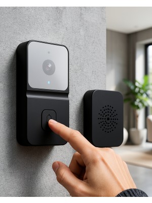 Wifi Kapı Zili Kameralı Uczzkameralıkapızilsiyah-1-1