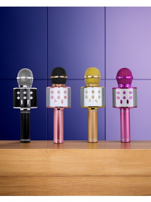 Şarjlı Karaoke Mikrofon USB Bellek Destekli 40 Saat Pil